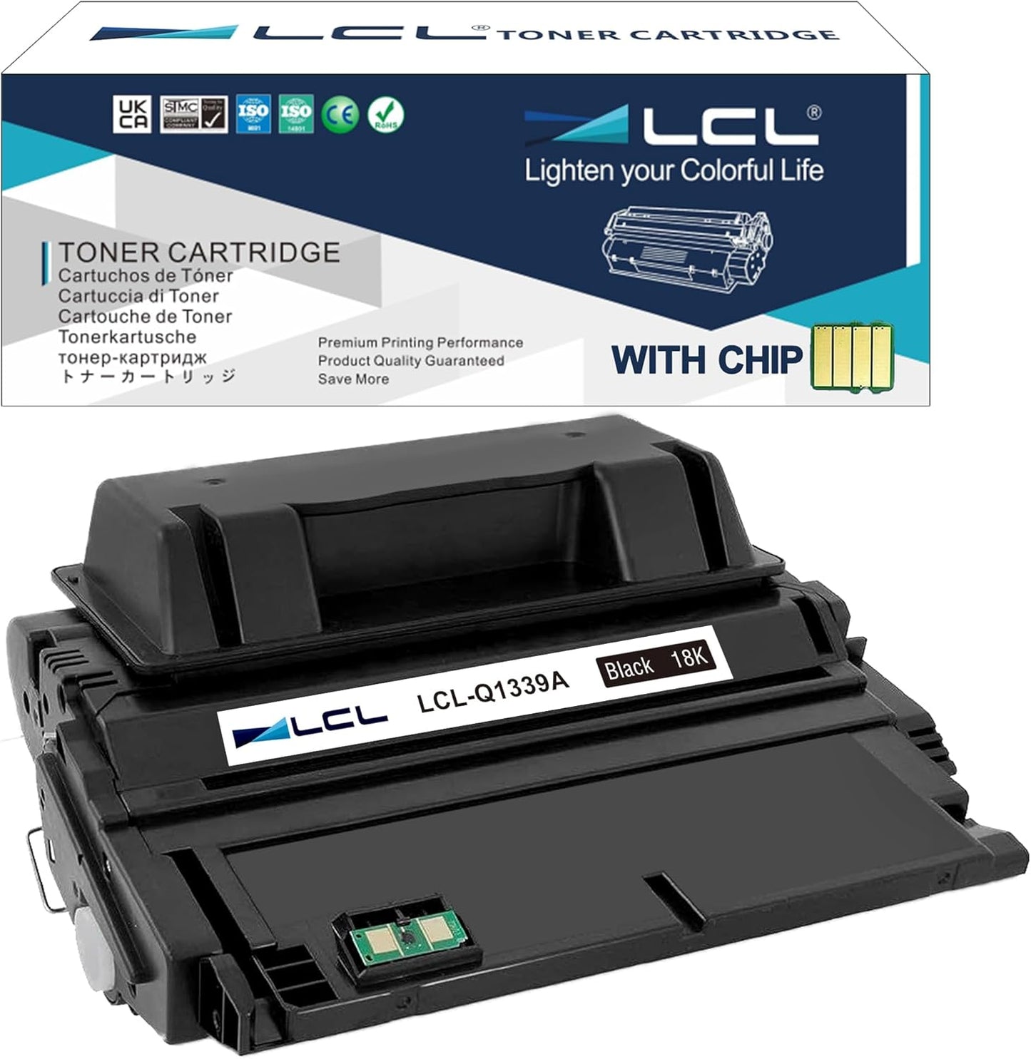 LCL Compatible Toner Cartridge Replacement for HP 39A Q1339A 4300 4300n 4300tn 4300dtn 4300dtns 4300dtnsl (1-Pack Black)