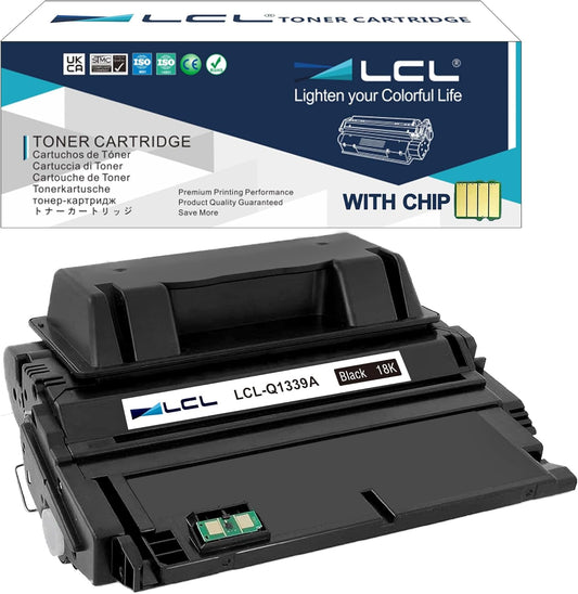 LCL Compatible Toner Cartridge Replacement for HP 39A Q1339A 4300 4300n 4300tn 4300dtn 4300dtns 4300dtnsl (1-Pack Black)