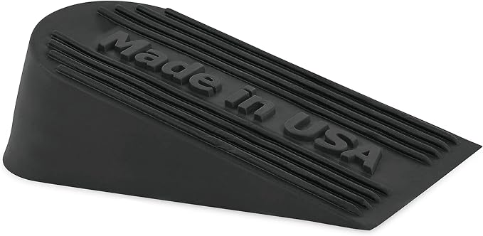 Large Big Rubber Door Stopper Made In USA - Door Stop Wedge for Carpet, Tile, Concrete Floor, Tall Door Stoppers for Bottom of Door - Heavy Duty for Commercial & Home - 6.5 x 2.75 x 1.9 Inches - Black