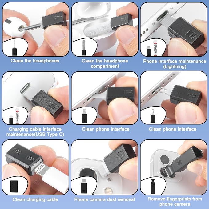 Laptop Computer Keyboard Screen Cleaner Kit, 10-in-1 Electronic Earbud Camera Lens Cleaning Brush Pen Tool for Airpod Pro Speaker Watch, Touchscreen Mist Spray for Phone Tablet MacBook PC iPad iPhone | with 30ml Screen Cleaner and Camera Lens Cleaning ...