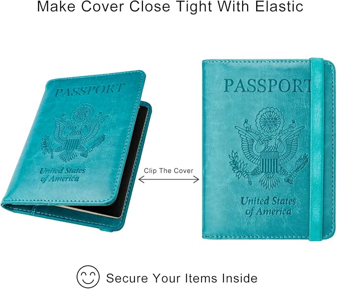 WALNEW Passport Holder for Travel, RFID Passport Cover Wallet for Women Men, PU Leather Passport Book Card Holder Case with Pen, Travelling Essentials for Flying | PU Leather Passport Cover Case with Pen Holder, Travel Must Haves Accessories, Passport ...