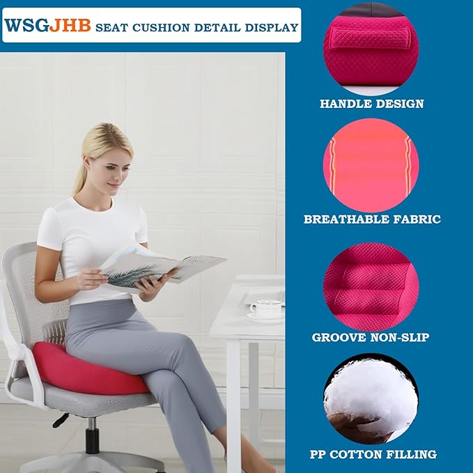 WSGJHB Seat Cushion Pillow for Office Chair/Car, Comfort Car Booster Seat Cushions for Short People Effectively Increase Field of View and Lower Back Fatigue Relief Adult Booster Chair Cushion