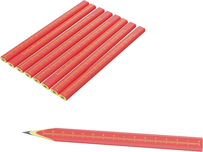 KR. LIF 8 PCS Carpenter Pencils Construction Pencil, Carpenter Marking Pencil for Woodworking Concrete Scriber Marking Tool