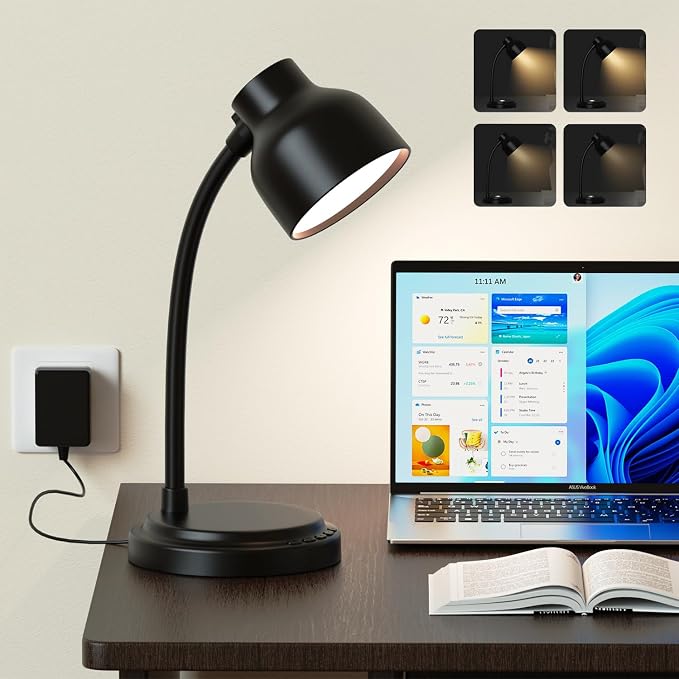 LED Desk Lamp with 96 LEDs,High lumens Table lamp | Desk Lamp for Office Home,4 Brightness Dimmable Flexible Table Lamp,Reading Light for Bedside, Office, and Study Desk Use