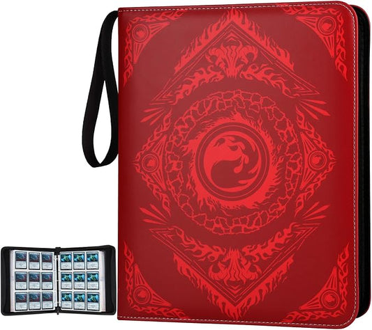 9-Pocket Card Binder for MTG,720 Double Sided Pocket PU Trading Collection Binder,Premium Collector Card Album for MTG,TCG,Yugioh,Game Cards(Red)