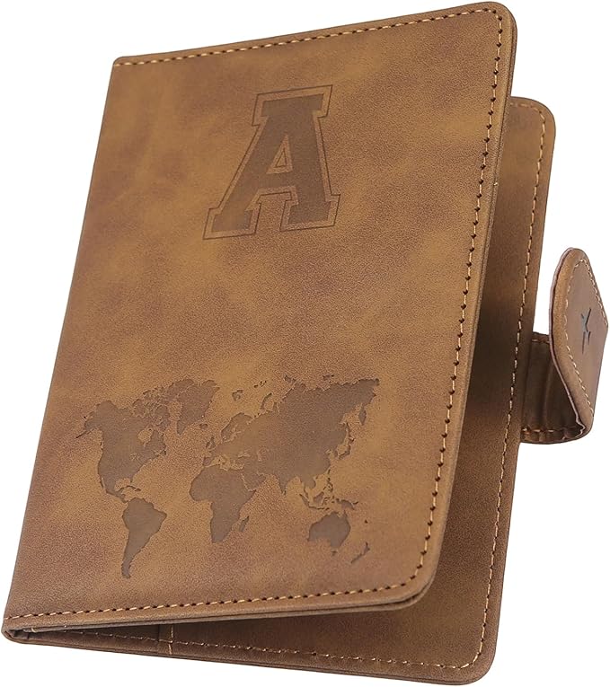 ILIYAH-Passport Cover-Passport Holder Travel Wallet-RFID Blocking Passport Case Travel Accessories Card Holder Wallet Unisex Travel Gifts (Brown A)
