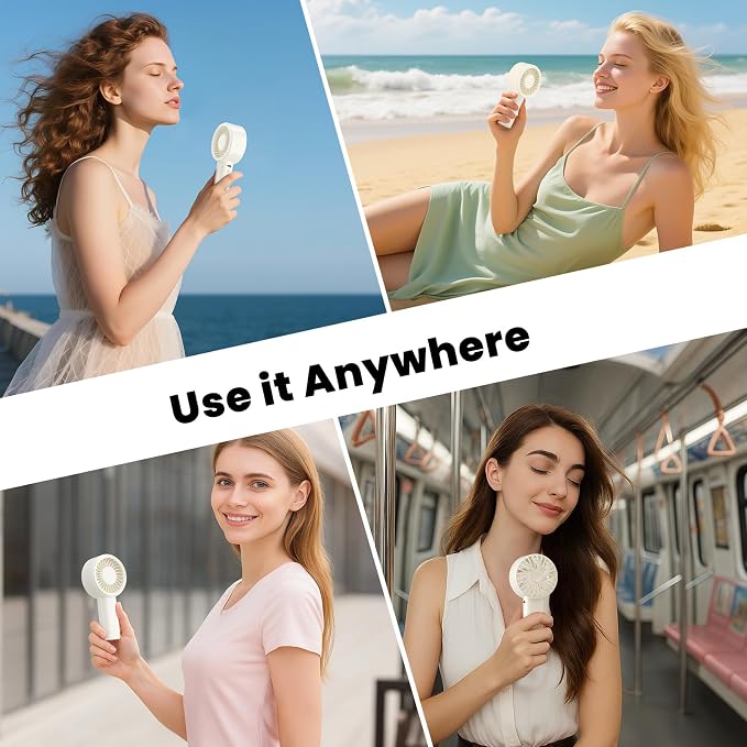 HandFan Handheld Mini Fan, Next Generation Small Fans Portable [8.5H Runtime] with Powerful High Speed Turbo Motor, USB Rechargeable, Pocket Design for Travel/Summer/Concerts/Lash, Gifts for Women