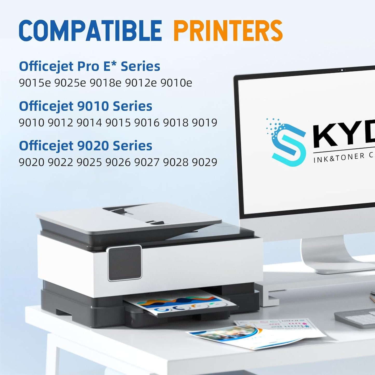 962XL Ink Cartridge Combo Pack Compatible for 962 Ink Cartridges Work with Officejet Pro 9015e 9015 9010 9018e 9025e 9012e 9018 9025 9020 9012 Printers 4 Pack (Black Cyan Magenta Yellow)