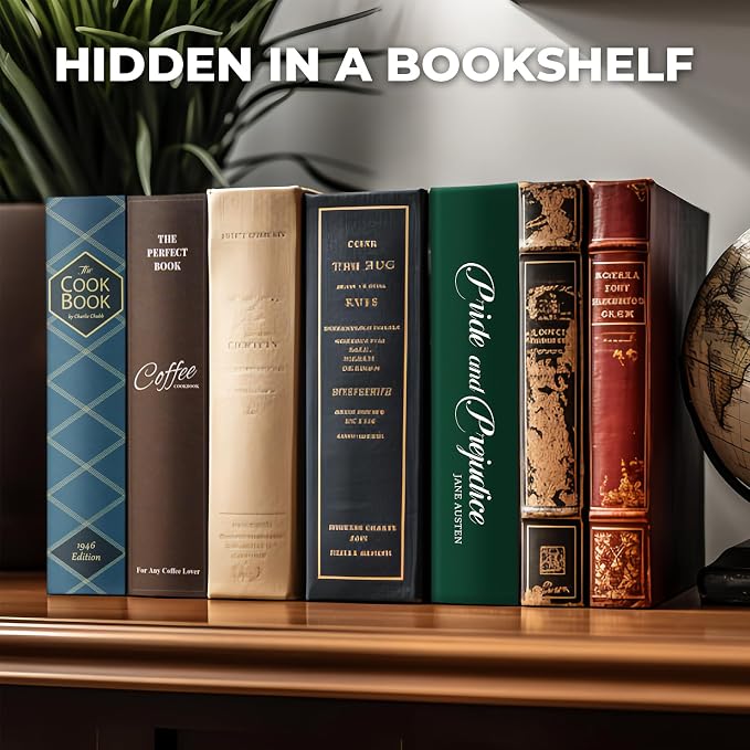 Book Safe with Combination Lock, Hidden Safe (9.5 x 6.2 x 2.2 Inch) with Fireproof Bag, Secret Diversion Safe, Hollow Book Box Hidden Storage, Money Safe Box for Cash (Pride and Prejudice)
