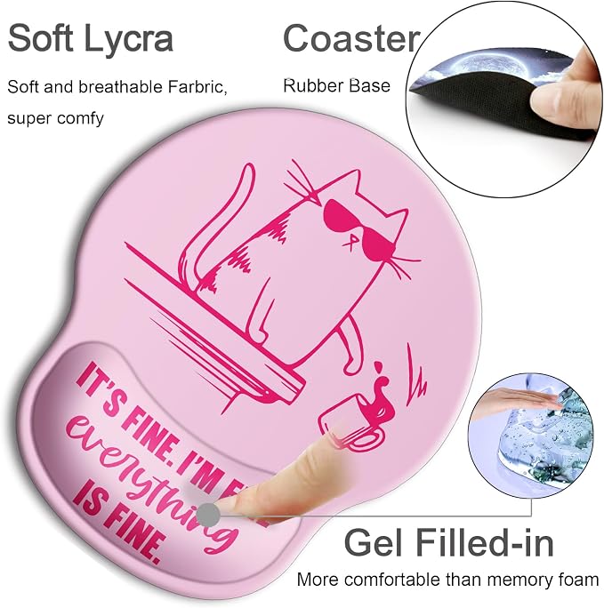 Ergonomic Mouse Pad with Wrist Rest Support,Gel Mouse Pads for Desk | Big Mousepad With Coaster Non-slip & Pain Relief for Computer, Home&Office Desk Decor