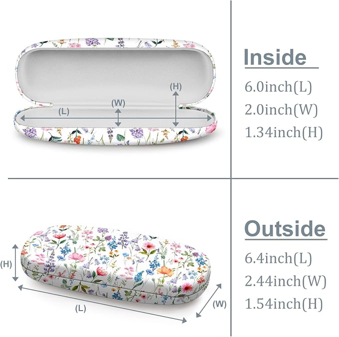 FINTIE Hard Shell Eyeglasses Case, Portable Protective Glasses Cover Eyeglass Holder Box with Cleaning Cloth for Men Women