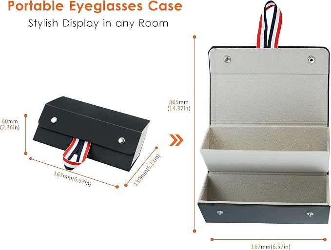 LifeArt Eyeglass Case Hard Shell, Portable Sunglass Case, Fashionable PU Leather Eyeglass Case, Lightweight