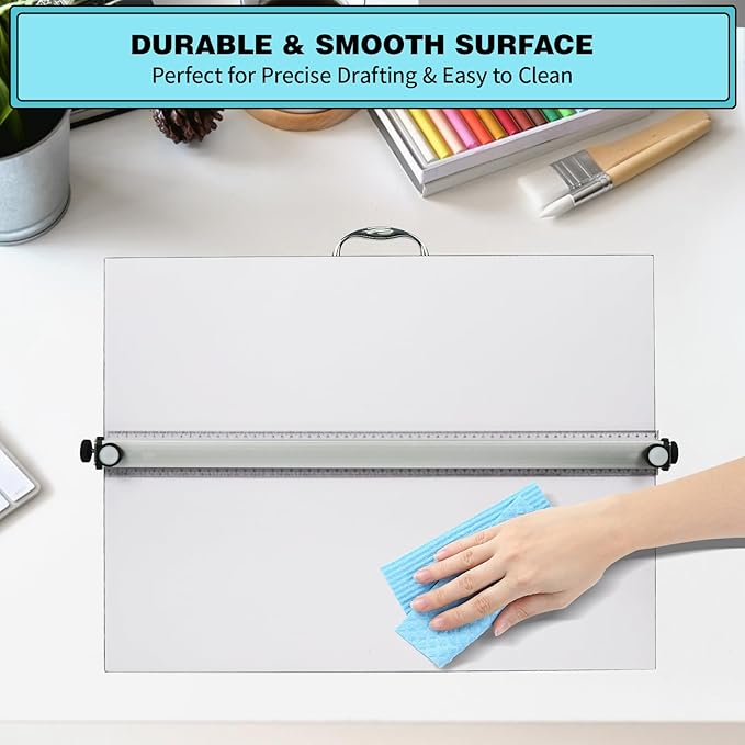 Portable Drafting Board, 20"X26" Professional Architecture Drafting Board, Tabletop Drawing Board with Ruler & Parallel Bar, Drafting Tools for Architects, Artists, Engineers, and Designers