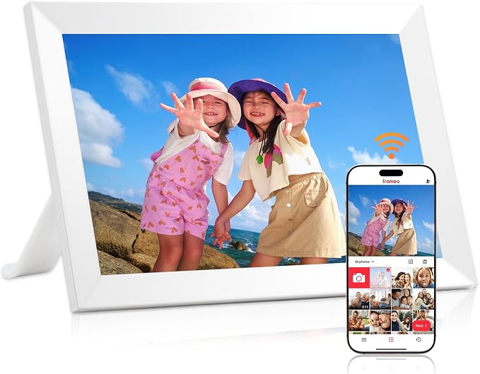 LeaMea Digital Picture Frame 1280x800 HD IPS Touch Screen 32GB Frameo 10.1 Inch Smart WiFi Digital Photo Frame Auto-Rotate Wall Mount Gifts for Christmas Valentine Mother Father Day