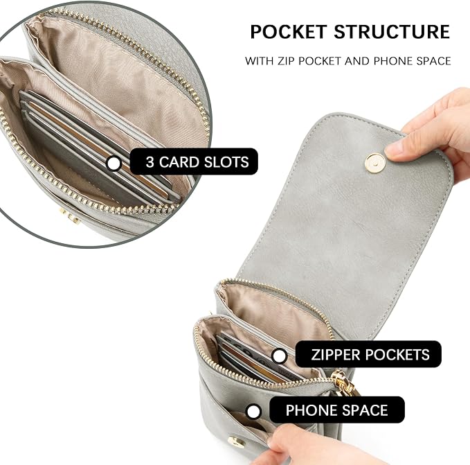 BOSTANTEN Small Crossbody Bag for Women Designer Cell Phone Purse | Vegan Leather, Multiple Pockets, Card Slots, Compact Size for Phone, Cards and Keys, Daily Travel Shopping Use
