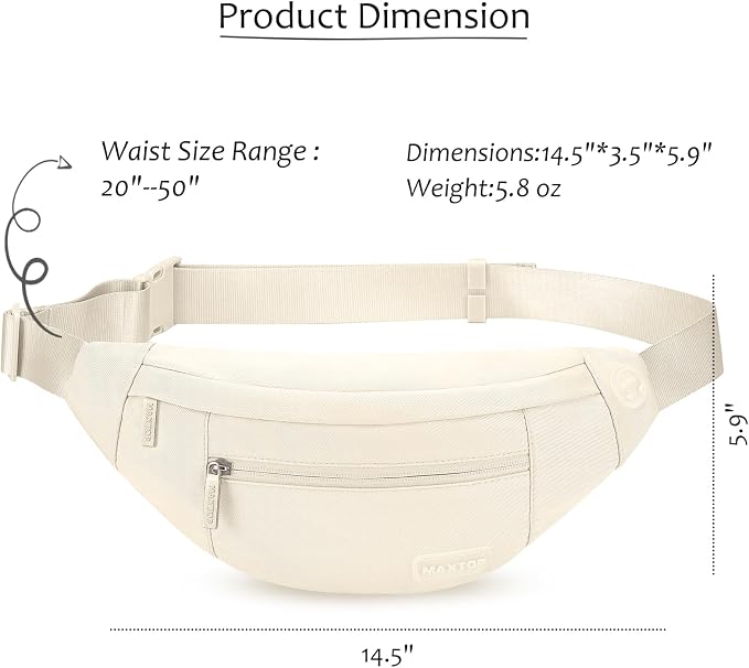 Small Aprocot Cross Body Bag Fashion Shoulder Fanny Pack for Women | Versatile,4-Zipper Pockets,Large Capacity,Adjustable Strap,Ideal for Theme Park Gym Fitness