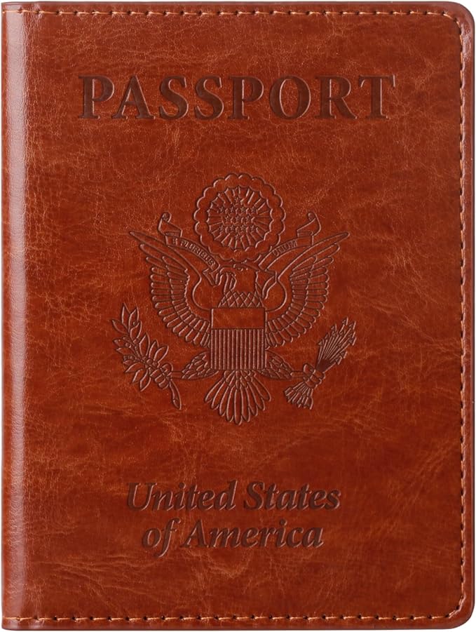 TIGARI Passport Holder for Travel Women Men, Valentines Day Gifts PU Leather Wallet Cover Case Sleeve, Waterproof Protected Document Organizer, Vacation Plane Cruise Travel Essentials