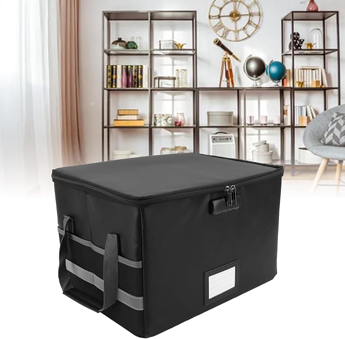 Multifunctional and Fireproof Document Box with Lock, Portable Secure File Storage Case for Home and Office, Stylebestosaxt268gf