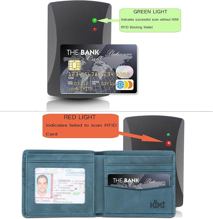 HIMI Wallet for Men-Genuine Leather RFID Blocking Bifold Stylish Wallet With 2 ID Window