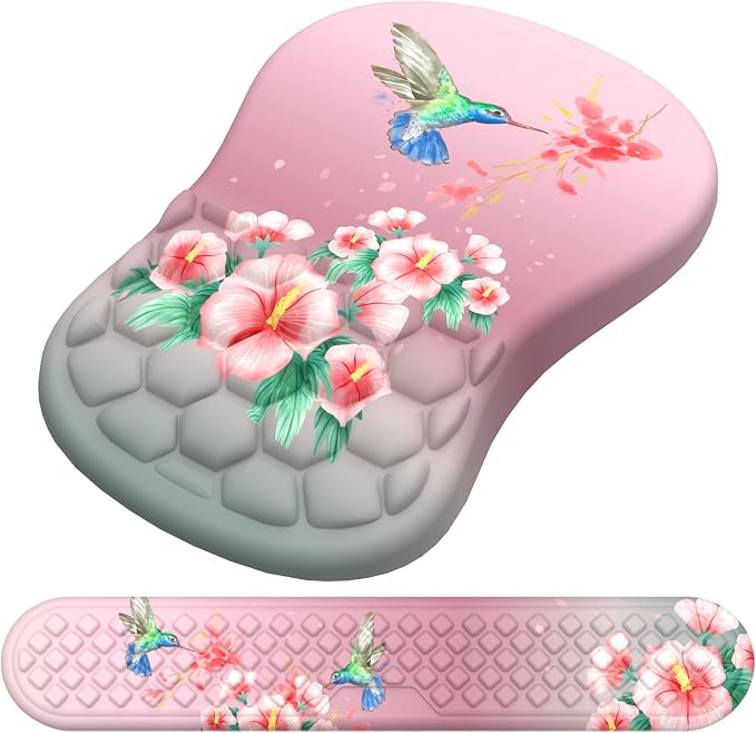 Mouse Pad with Wrist Rest & Keyboard Wrist Rest, Memory Foam