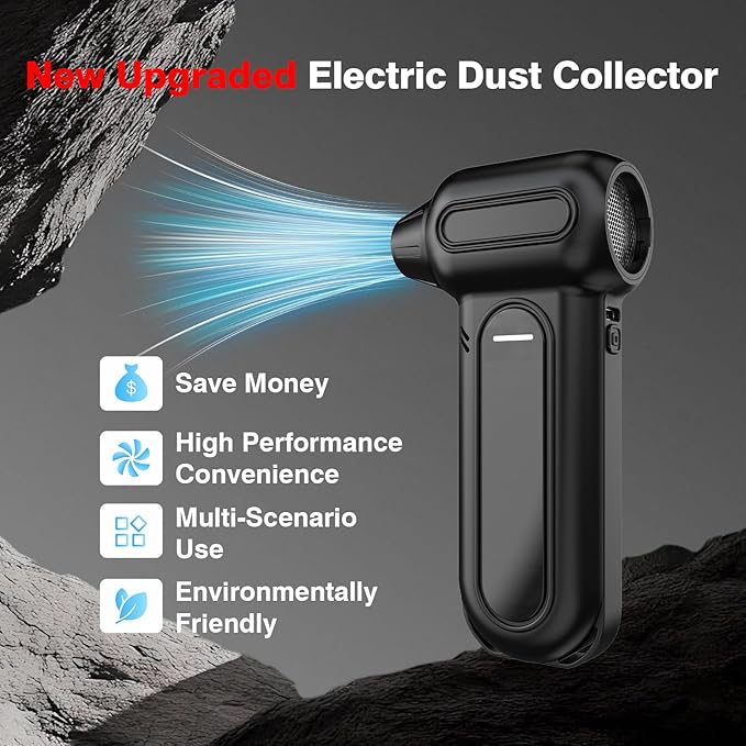 ANABOX Electric Air Duster – 150,000 RPM Brushless Cordless Blower, 4-Speed Adjustable, 8000mAh Rechargeable Battery, LED Light, for Computer, Keyboard, Car, Home & Outdoor Cleaning