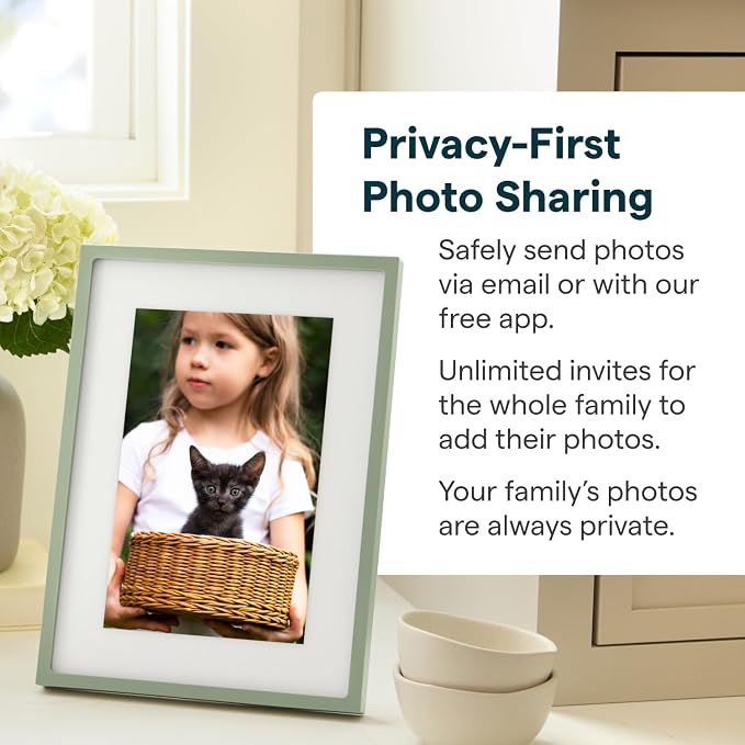 Skylight Digital Picture Frame 2 – 10" Full HD Wi-Fi Touch Screen, 16GB Digital Photo Frame, Load Photos & Videos Directly from Phone, Anti-Glare – Ideal for Personalized Gifting, Classic Green
