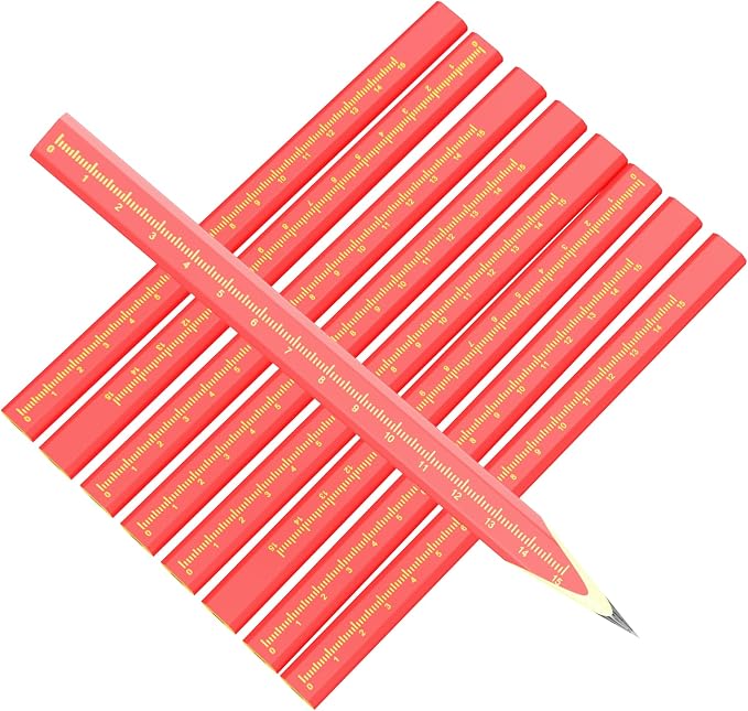 KR. LIF 8 PCS Carpenter Pencils Construction Pencil, Carpenter Marking Pencil for Woodworking Concrete Scriber Marking Tool