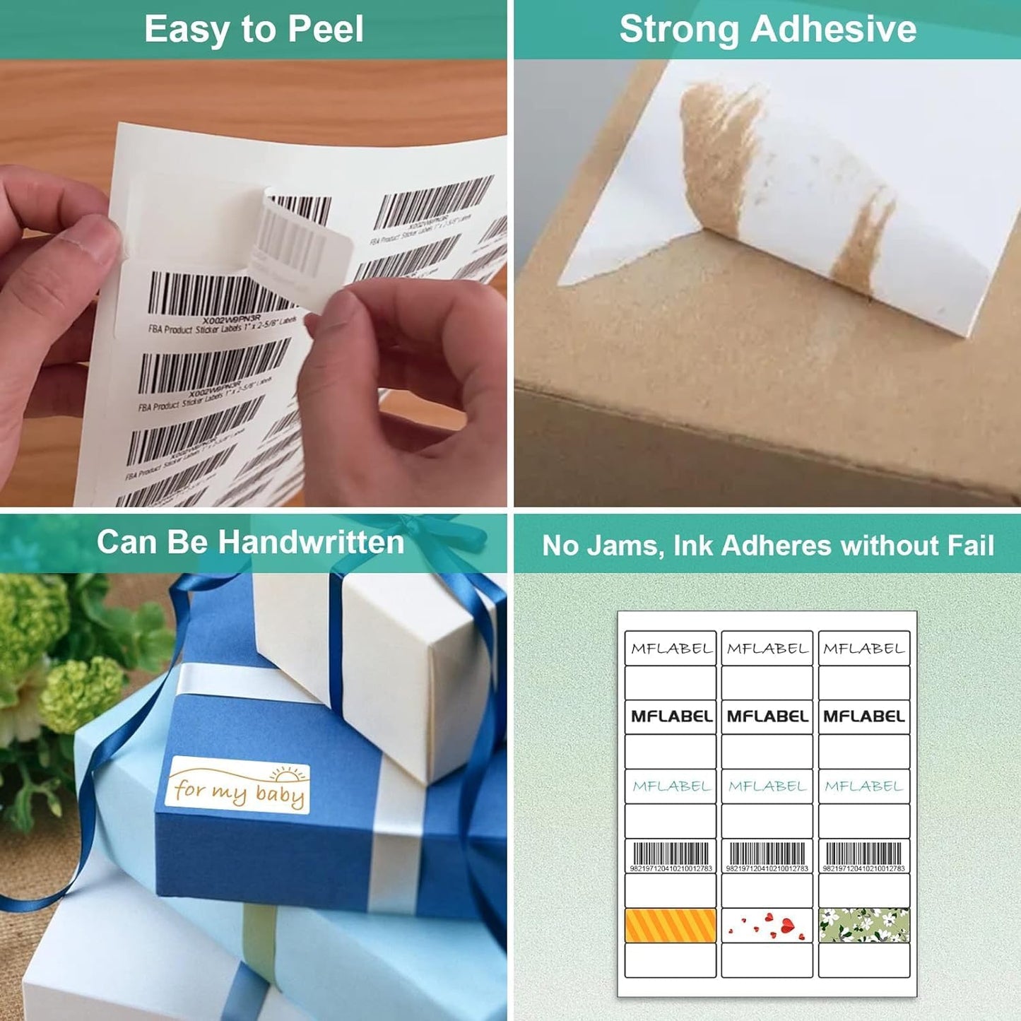 MFLABEL 1" x2-5/8 Address Labels - 6000 Premium Matte White Shipping Labels for Laser & Inkjet Printers (200 Sheets, 30 Labels/Sheet) + Free Fragile Stickers!