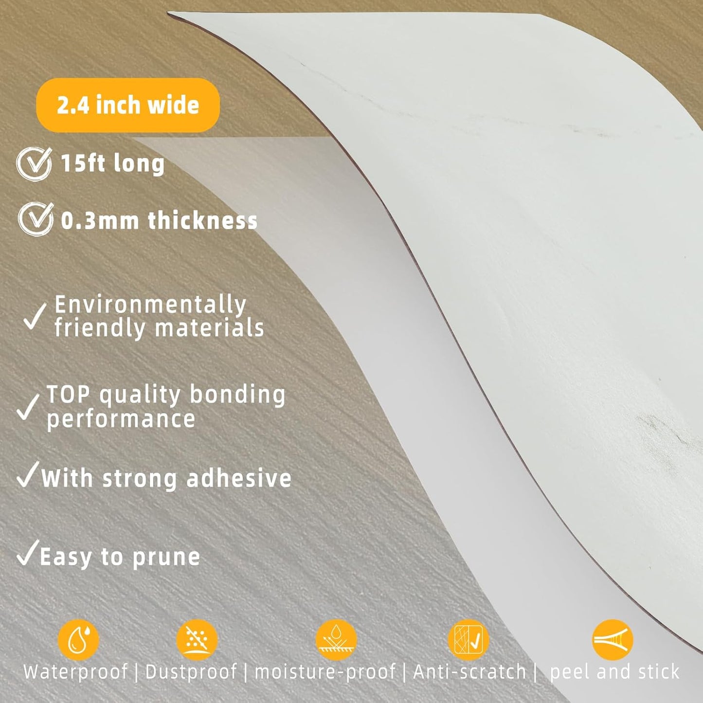 GSCIT Club Wood Grain Repair Tape, 2.4 inch X 15ft Self Adhesive Marble Grain Repair Patch for Tables, Chairs, Baseboards, Doors, Windows, Floors, Handicraft DIY.