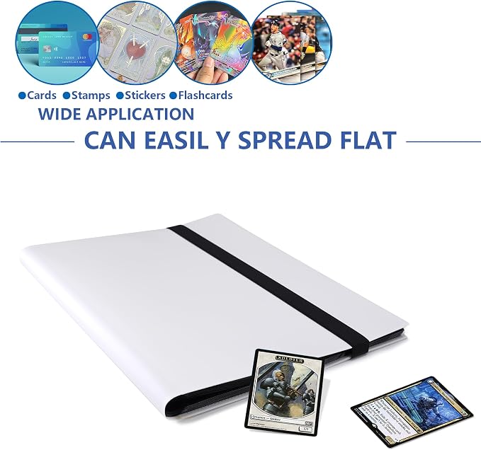 Card Binder, Premium Card Book for 360 Cards, Sturdy Card Album for Collectible Cards, Side-Loading Card Collection Folder for TCG, MTG, Other Game Cards, Sport Cards, White, TM10001-7