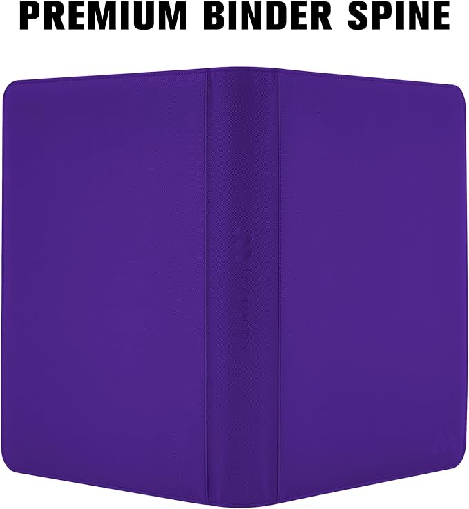 Card Binder 16 Pocket,Trading Card Binder Holds up to 1408 Cards with 44 Sleeves,Zipper Card Holder Album Compatible with TCG Card/Game Cards/Sports Card-Dark purple