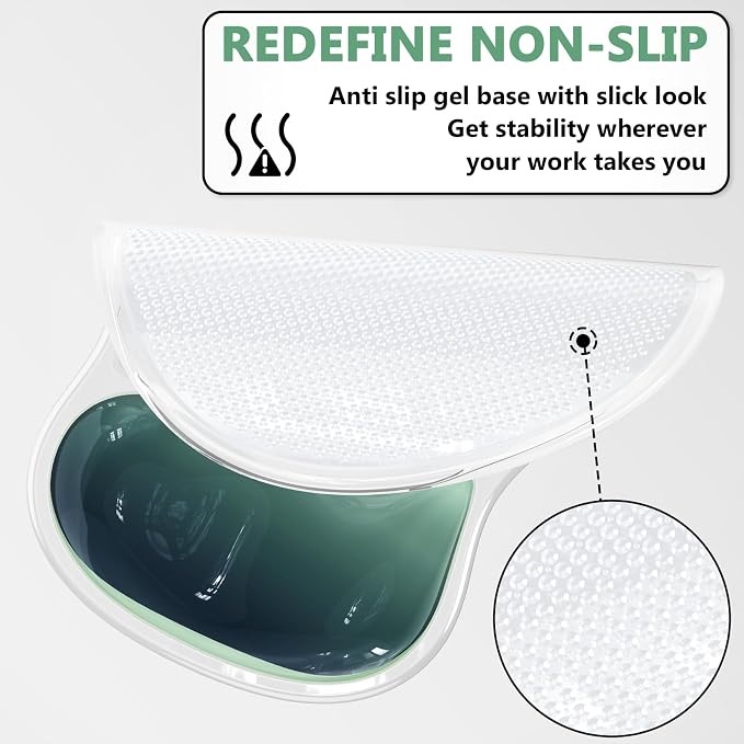 AKIT Ergonomic Mouse Pad and Keyboard Wrist Rest Set, Gel Mousepad, Green | Wrist Support for Computer Keyboard, Non-Slip PU Base, Pain Relief, Typing Comfort, Fit for Gaming, Office, Home