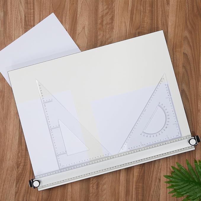 Zonon A2 Portable Drawing Board, Multi-Function Metric Drafting Table Drafting Board with Clear Rule Parallel Motion and Angle Adjustable Measuring System
