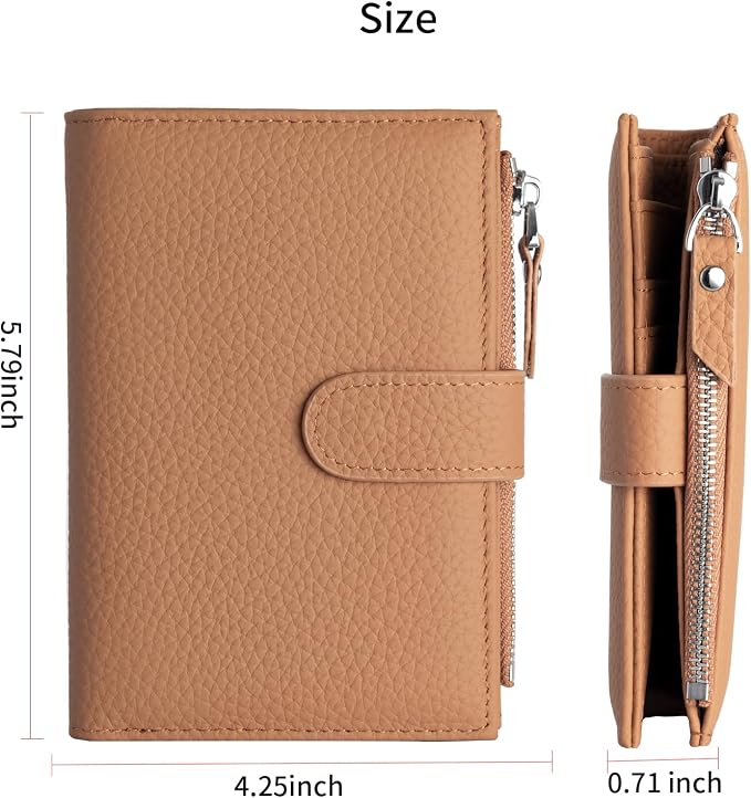 Passport wallet and Card Slot Combo RFID Blocking Leather Travel Passport Wallet for Men and Women with Zippered Coins Pocket Passport holder, Brown