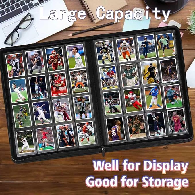 Trading Card Binder 16 Pocket, 1664 Pockets Ringless PU Cover Card Collection Binder, Double Sided Card Binder Collector Album, Card Folder for MTG, TCG, Sports Cards, Game Card (Pink, 16Pockets)