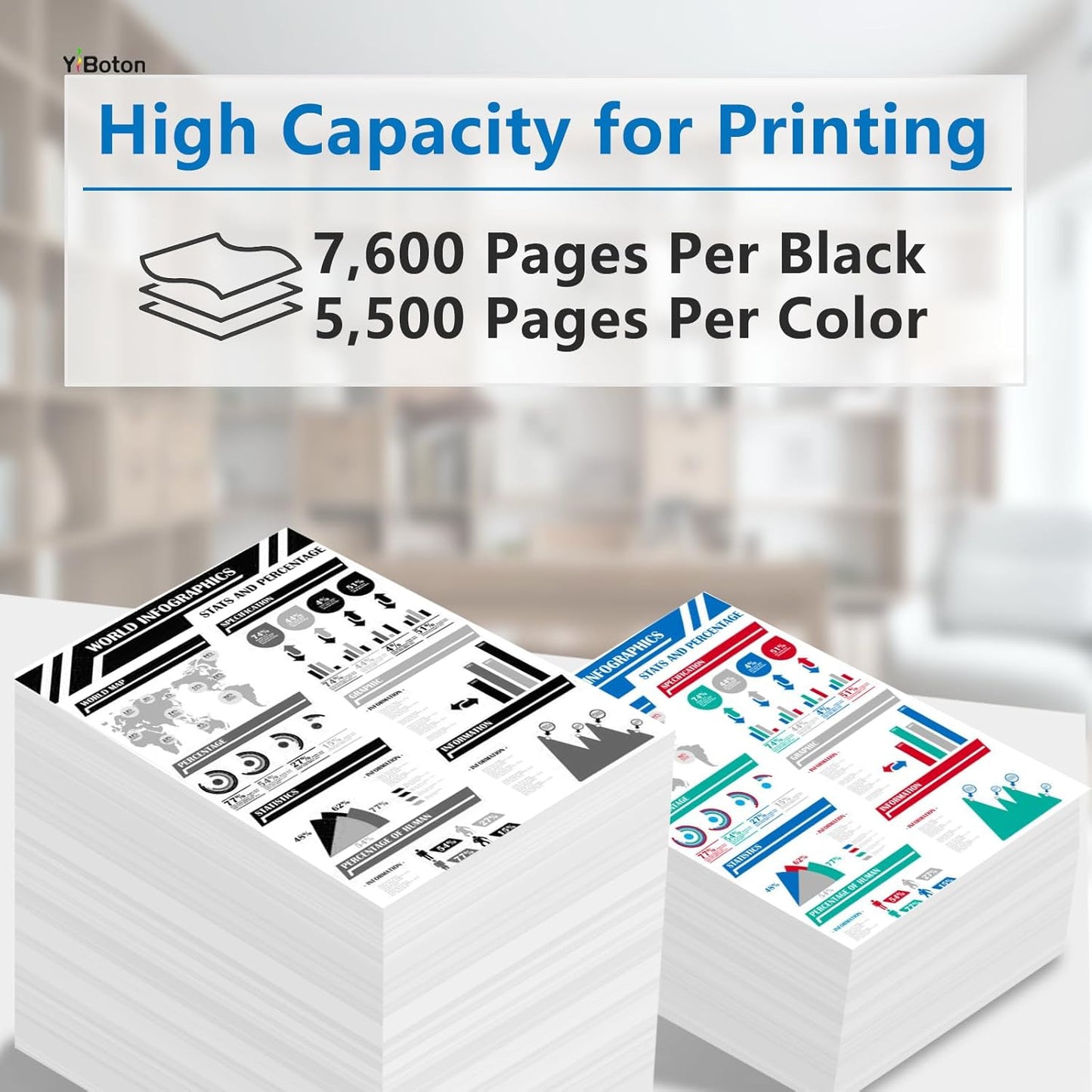 High Yield T12 T12L Black Cyan Magenta Yellow Toner Cartridge Compatible with Canon T12 Toner use for i-SENSYS X C1333i C1333iF C1333P 1333C Printer.(4-Pack)