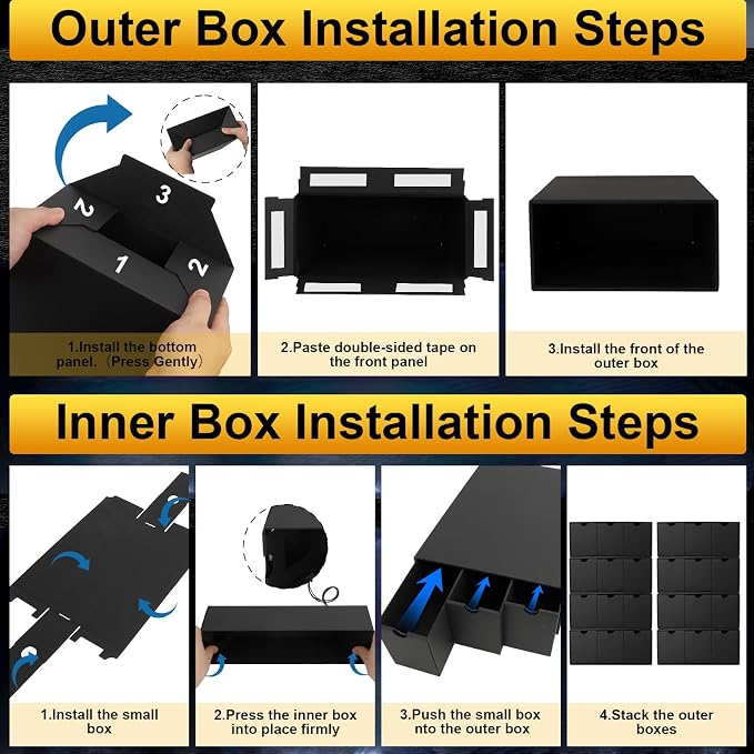 Trading Card Storage Box, 14400+ Card Organizer with 24 Inner Boxes & 72 Card Dividers, Fits Sleeved Cards & Toploaders for MTG, TCG, YGO, PTCG, Sports Cards, with Labels & Tapes