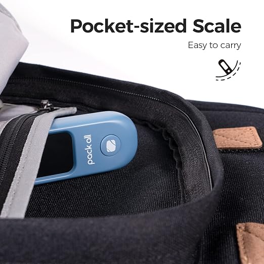 pack all Digital Luggage Scale for Travel, 110Lbs Capacity, 0.1Lb Precision | Handheld, Backlit LCD Display, Lb/Kg/Oz Conversion, Tare Function, Battery Included, Navy