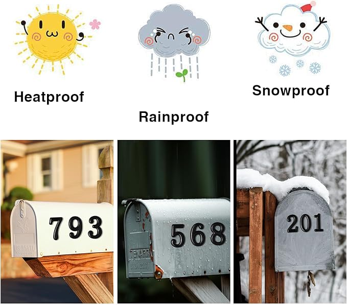 opasyo 20 Pieces Mailbox Numbers for Outside 3.8 inch 0-9 Self-Adhesive Mail Box Numbers,3D Gold House Numbers for Mailbox, Apartment, House, Trash Bins,Office Hotel Room (Black, 3.8inch)