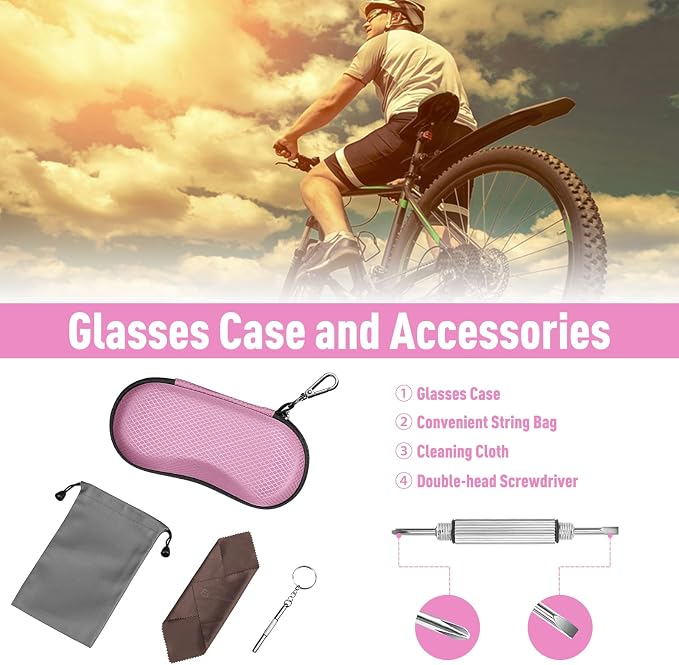 FINTIE Sunglasses Case, Hard EVA Shell Shockproof Sport Glasses Case with Metal Carabiner Travel Zipper Eyeglasses Holder