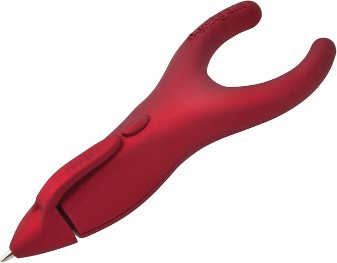 PenAgain® Ergo Soft Red Retractable Ballpoint Pen, Comfort Grip, Black Ink