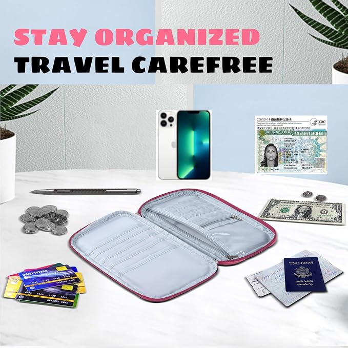 Amazing,Practial Secure Passport Holder Family, Women Rfid BlockingWallet, Travel Wallets, Waterproof Passport Holders Bag for Men Traveling, Travel Document Organizer Credit Cards Case