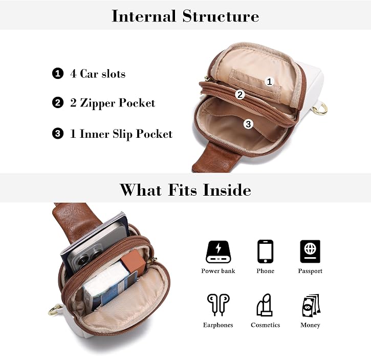 Lightweight Small Crossbody Sling Bag for Women | Mini Travel Purse,Multi-pocket with Card Slots,Durable Vegan Leather,Everyday Carry