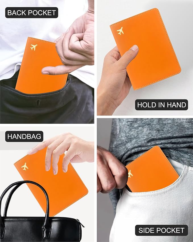 Passport Holder for Travel, RFID Blocking Waterproof PU Leather Travel Passport Cover Case Wallet