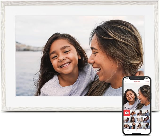 Frameo Digital Picture Frame, 10.1 Inch Digital Photo Frame WiFi, 32GB Memory, Electric Frame Slideshow, 1280 * 800 HD Touch Screen, Wall Mountable, Auto-Rotate, Share Instantly, Gifts for Mom, Women