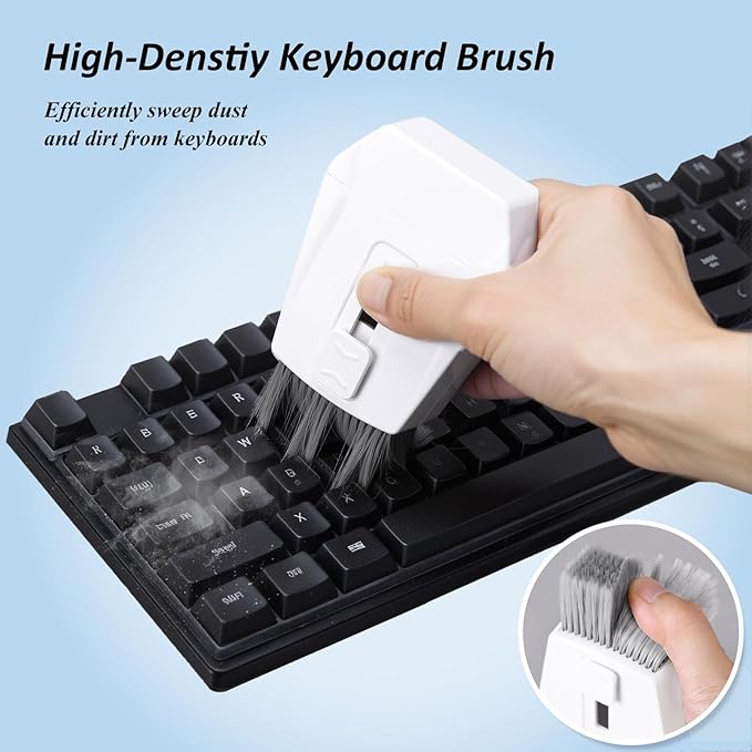 Keyboard Brush, Portable Keyboard Cleaner Soft Bristle Cleaning Brush, Safe Streak-Free Phone Screen Cleaner, Retractable Laptop Cleaning Kit for Computer MacBook PC iPad Camera Lens Monitor