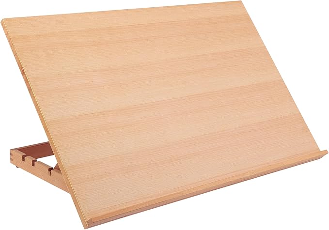 SoHo Urban Artist Extra Large 19.75" x 29.5" Adjustable Portable Drawing Board Stand Easel, 5 Positions, Natural Beechwood Finish