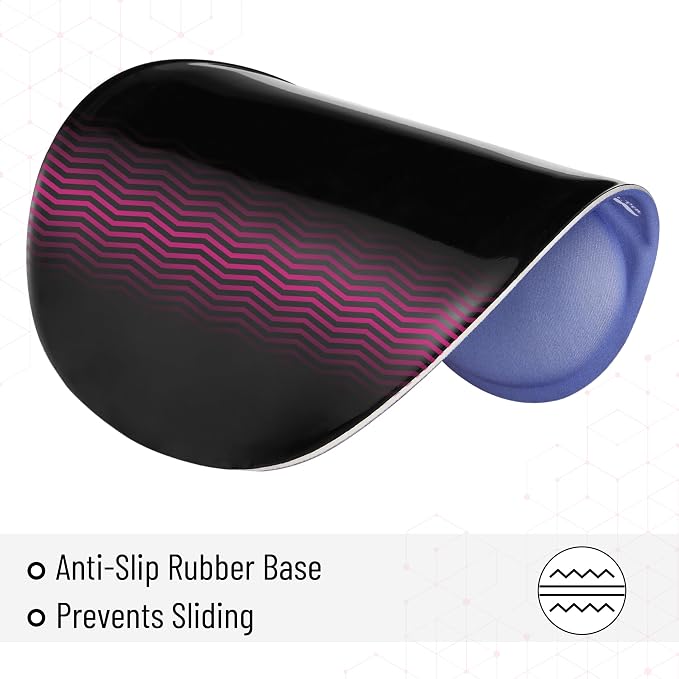 Mr. Pen- Ergonomic Mouse Pad with Wrist Rest | Dusky Blue-Purple Breathable Fabric with Memory Foam Cushion, Non-Slip Rubber Base, Gel Mouse Pad with Wrist Support