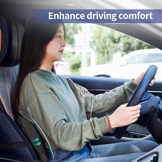 Lumbar Support Pillow for Office Chair, Memory Foam Car Back Cushion | Lumbar Pillow Lower Back with Adjustable Straps, Ergonomic Chair Back Pillow for Office, Car, Gaming Chairs and Bed