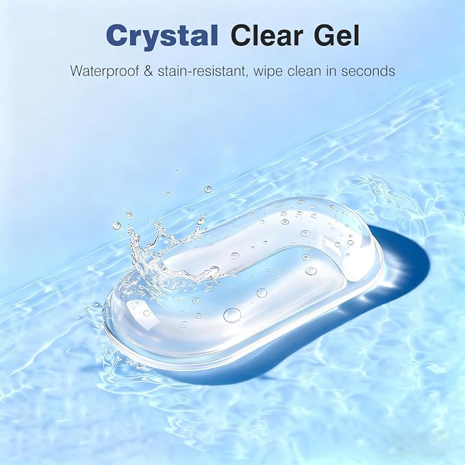 Ospelelf Clear Gel Wrist Rest for Mouse Ergonomic Cushioned Support for Typing & Gaming, Relief Carpal Tunnel, Wrist Pain, Sweat-Proof & Cooling Gel, Comfort for Office, Computer, Programmer, Gamer